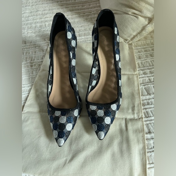 J. Crew Collection Elsie Polka Dot Mesh Heels size 8 - Picture 2 of 7